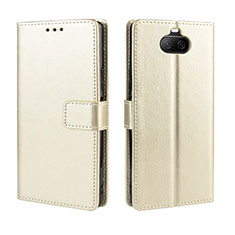 Custodia Portafoglio In Pelle Cover con Supporto BY5 per Sony Xperia 8 Lite Oro
