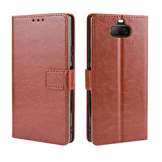 Custodia Portafoglio In Pelle Cover con Supporto BY5 per Sony Xperia 8 Marrone