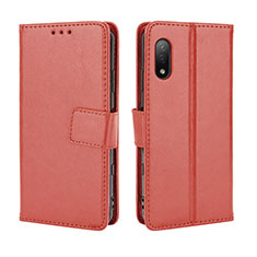 Custodia Portafoglio In Pelle Cover con Supporto BY5 per Sony Xperia Ace II SO-41B Marrone