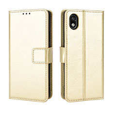 Custodia Portafoglio In Pelle Cover con Supporto BY5 per Sony Xperia Ace III Oro