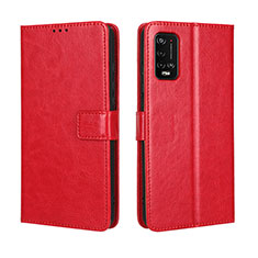 Custodia Portafoglio In Pelle Cover con Supporto BY5 per Wiko Power U10 Rosso