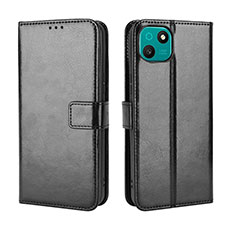 Custodia Portafoglio In Pelle Cover con Supporto BY5 per Wiko T10 Nero