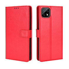 Custodia Portafoglio In Pelle Cover con Supporto BY5 per Wiko T3 Rosso