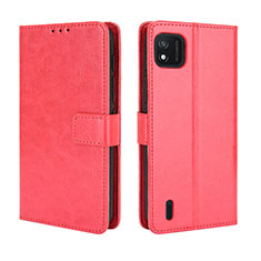 Custodia Portafoglio In Pelle Cover con Supporto BY5 per Wiko Y62 Rosso