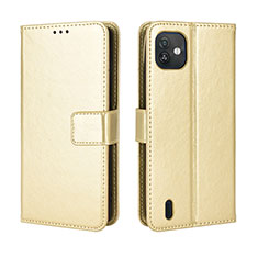 Custodia Portafoglio In Pelle Cover con Supporto BY5 per Wiko Y82 Oro