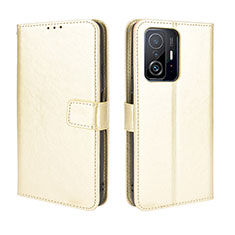 Custodia Portafoglio In Pelle Cover con Supporto BY5 per Xiaomi Mi 11T 5G Oro