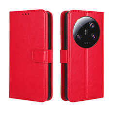 Custodia Portafoglio In Pelle Cover con Supporto BY5 per Xiaomi Mi 13 Ultra 5G Rosso