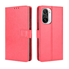 Custodia Portafoglio In Pelle Cover con Supporto BY5 per Xiaomi Poco F3 5G Rosso