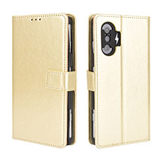 Custodia Portafoglio In Pelle Cover con Supporto BY5 per Xiaomi Poco F3 GT 5G Oro