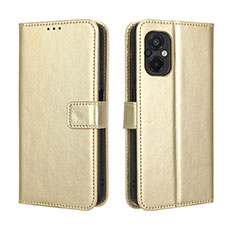 Custodia Portafoglio In Pelle Cover con Supporto BY5 per Xiaomi Poco M5 4G Oro