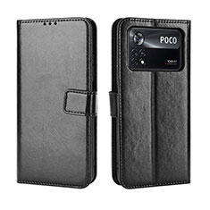 Custodia Portafoglio In Pelle Cover con Supporto BY5 per Xiaomi Poco X4 Pro 5G Nero