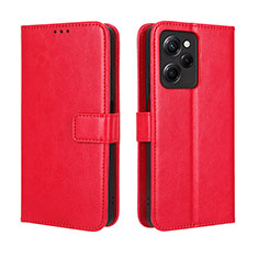 Custodia Portafoglio In Pelle Cover con Supporto BY5 per Xiaomi Poco X5 Pro 5G Rosso