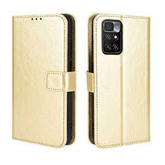 Custodia Portafoglio In Pelle Cover con Supporto BY5 per Xiaomi Redmi 10 4G Oro