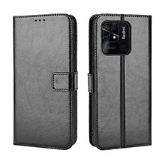 Custodia Portafoglio In Pelle Cover con Supporto BY5 per Xiaomi Redmi 10 India Nero