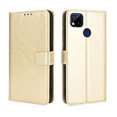 Custodia Portafoglio In Pelle Cover con Supporto BY5 per Xiaomi Redmi 9 Activ Oro