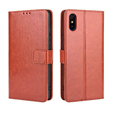 Custodia Portafoglio In Pelle Cover con Supporto BY5 per Xiaomi Redmi 9A Marrone