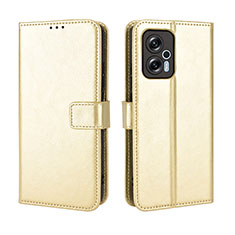 Custodia Portafoglio In Pelle Cover con Supporto BY5 per Xiaomi Redmi K50i 5G Oro