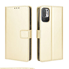 Custodia Portafoglio In Pelle Cover con Supporto BY5 per Xiaomi Redmi Note 10 5G Oro