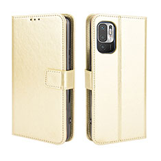 Custodia Portafoglio In Pelle Cover con Supporto BY5 per Xiaomi Redmi Note 10 JE 5G Oro