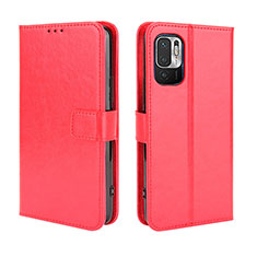 Custodia Portafoglio In Pelle Cover con Supporto BY5 per Xiaomi Redmi Note 10 JE 5G Rosso