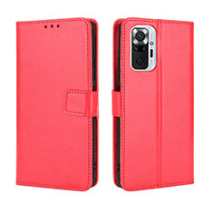 Custodia Portafoglio In Pelle Cover con Supporto BY5 per Xiaomi Redmi Note 10 Pro 4G Rosso