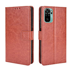 Custodia Portafoglio In Pelle Cover con Supporto BY5 per Xiaomi Redmi Note 10S 4G Marrone