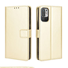 Custodia Portafoglio In Pelle Cover con Supporto BY5 per Xiaomi Redmi Note 10T 5G Oro