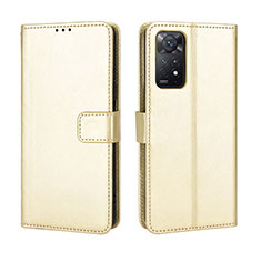 Custodia Portafoglio In Pelle Cover con Supporto BY5 per Xiaomi Redmi Note 11 Pro 4G Oro