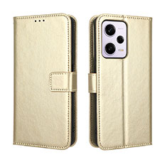 Custodia Portafoglio In Pelle Cover con Supporto BY5 per Xiaomi Redmi Note 12 Explorer Oro