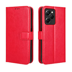 Custodia Portafoglio In Pelle Cover con Supporto BY5 per Xiaomi Redmi Note 12 Pro Speed 5G Rosso