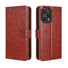 Custodia Portafoglio In Pelle Cover con Supporto BY5 per Xiaomi Redmi Note 12 Turbo 5G Marrone