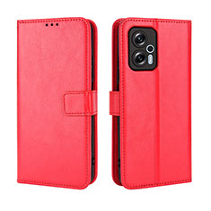 Custodia Portafoglio In Pelle Cover con Supporto BY5 per Xiaomi Redmi Note 12T Pro 5G Rosso