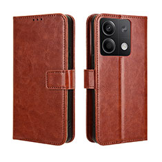 Custodia Portafoglio In Pelle Cover con Supporto BY5 per Xiaomi Redmi Note 13 5G Marrone