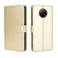 Custodia Portafoglio In Pelle Cover con Supporto BY5 per Xiaomi Redmi Note 9 5G Oro