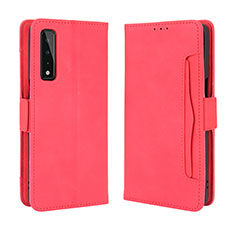 Custodia Portafoglio In Pelle Cover con Supporto BY6 per LG Stylo 7 Rosso