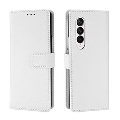 Custodia Portafoglio In Pelle Cover con Supporto BY6 per Samsung Galaxy Z Fold3 5G Bianco