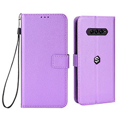 Custodia Portafoglio In Pelle Cover con Supporto BY6 per Xiaomi Black Shark 4 5G Viola