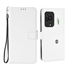 Custodia Portafoglio In Pelle Cover con Supporto BY6 per Xiaomi Black Shark 5 Pro 5G Bianco