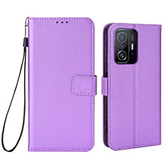 Custodia Portafoglio In Pelle Cover con Supporto BY6 per Xiaomi Mi 11T Pro 5G Viola