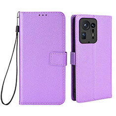 Custodia Portafoglio In Pelle Cover con Supporto BY6 per Xiaomi Mi Mix 4 5G Viola