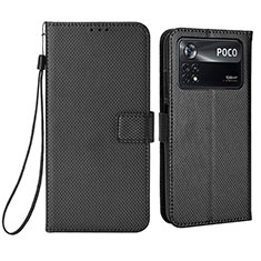 Custodia Portafoglio In Pelle Cover con Supporto BY6 per Xiaomi Poco X4 Pro 5G Nero