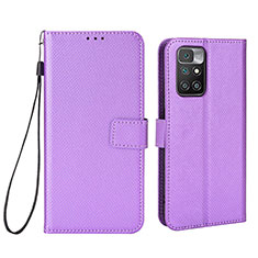 Custodia Portafoglio In Pelle Cover con Supporto BY6 per Xiaomi Redmi 10 4G Viola