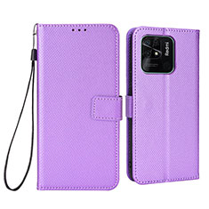 Custodia Portafoglio In Pelle Cover con Supporto BY6 per Xiaomi Redmi 10 Power Viola