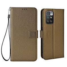 Custodia Portafoglio In Pelle Cover con Supporto BY6 per Xiaomi Redmi Note 11 4G (2021) Marrone