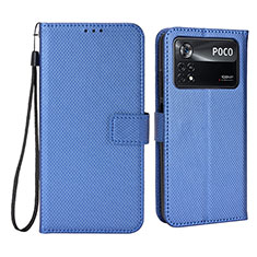 Custodia Portafoglio In Pelle Cover con Supporto BY6 per Xiaomi Redmi Note 11E Pro 5G Blu