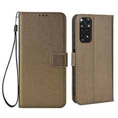 Custodia Portafoglio In Pelle Cover con Supporto BY6 per Xiaomi Redmi Note 11S 4G Marrone