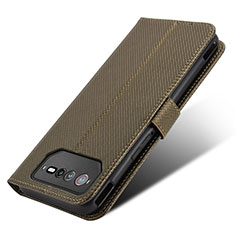 Custodia Portafoglio In Pelle Cover con Supporto BY7 per Asus ROG Phone 6 Pro Marrone