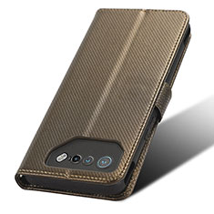 Custodia Portafoglio In Pelle Cover con Supporto BY7 per Asus ROG Phone 7 Marrone