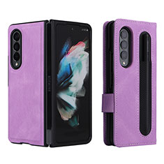 Custodia Portafoglio In Pelle Cover con Supporto BY7 per Samsung Galaxy Z Fold3 5G Viola