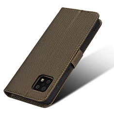 Custodia Portafoglio In Pelle Cover con Supporto BY7 per Sharp Aquos Sense6 Marrone